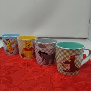 4X Winnie the Pooh Walt Disney Mugs Eeyore, Tigger Piglet & Roo